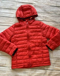 GAP Kids Fall Winter Puffer ski Jacket Youth Full Zip Sz L 10-11 Red Hooded - Picture 1 of 10
