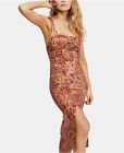 New Free People Show Stopper Sleeveless Midi Dress, Brown, Large, RRP $128