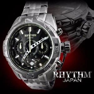 Rhythm Chronograph S1414S04 Men's Watch 45x53mm Stainless Steel Case 10 ATM - Picture 1 of 8