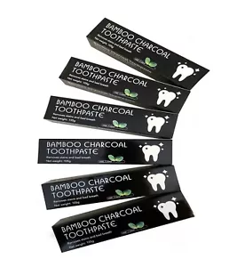 6pc FLUORIDE FREE Natural Bamboo Charcoal Mint TOOTHPASTE, Whitening & Oral Care - Picture 1 of 17