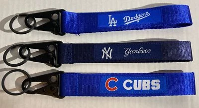 MLB Wrist Lanyard Keychain Wristlet New York Yankees LA Dodgers Chicago Cubs - Image 1 of 4