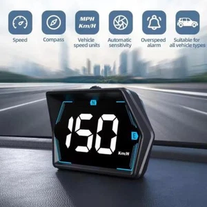 Digital Car HUD GPS Speedometer Head Up Display MPH T4A2 D6C3 Compass Alarm Q8X9 - Picture 1 of 23