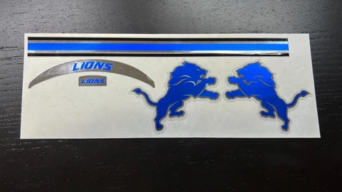 Detroit Lions Chrome Mini Football Helmet Decal Set Cover