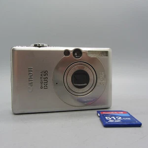 Canon Digital Camera IXUS 55 5.0MP Silver Tested - Picture 1 of 9