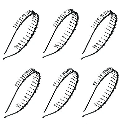 6 pcs Hairband Comb Headband Metal Wire with Teeth   - Image 1 of 3