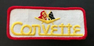CORVETTE Flags Patch Stingray Sport Car Vintage Iron on Emblem 5" embroidered - Image 1 of 3