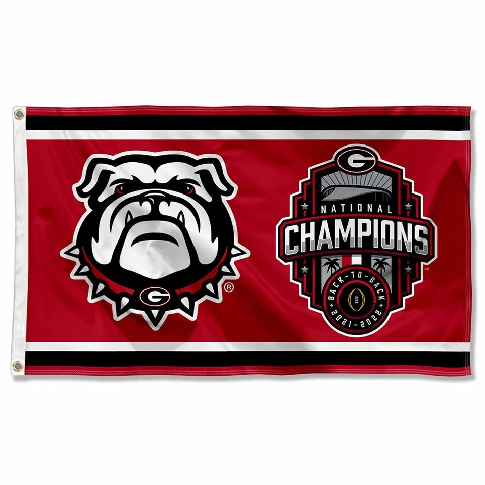 Fútbol americano Georgia Bulldogs 2021-2022 3x5 pies espalda con espalda universidad NCAA bandera/estandarte Foto 1 de 1
