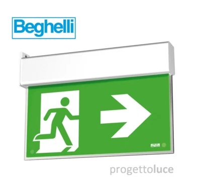 Lampada Di Emergenza Beghelli SA UP BANDIERA LED EXIT 4321 - Immagine 1 di 2
