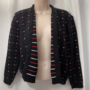 Vintage 50er Miss Helen's Pullover rot weiß blau geknöpft  - Bild 1 von 8