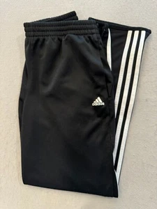 Adidas Track Pants Teen Boys Youth XL Black Knit Active Soccer Athleisure Sweats - Picture 1 of 6