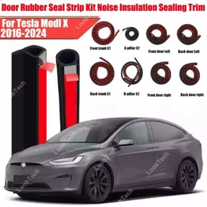 For Tesla Model X 16-24 Door Rubber Seal Strip Kit Noise Insulation Sealing Trim - Picture 1 of 14