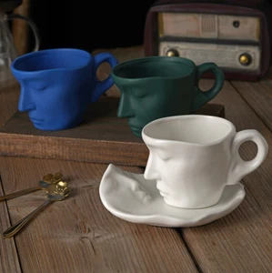 Quality Nordic Face Reflection Abstract Ceramic Mug Cup Tray Minimalist Decor - Bild 1 von 11