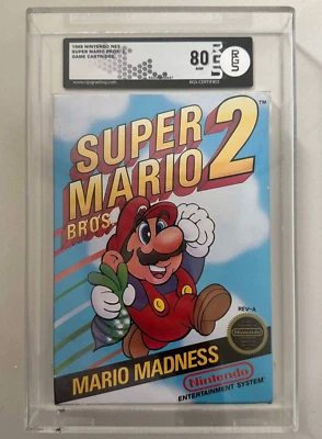 Super Mario Bros 2 Nintendo NES ROUND SOQ REV-A Sealed New RGS 80 Graded - Image 1 of 2