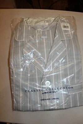Pijama Van Heusen Classic Collection Gris Rayas Talla Pequeña Nuevo con Etiquetas Largo L#1524 Foto 1 de 4