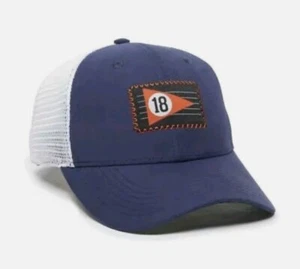 Golf Flag Hole 18 Logo Patch Mesh Back Trucker Snapback Hat Golfers NWT - Picture 1 of 2