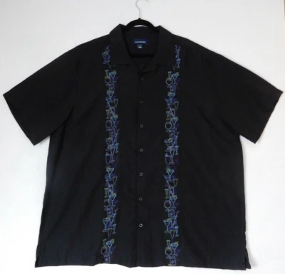 Saddlebred cocktail shirt Black Polyester button up  Men's size 3XLT - Image 1 of 4