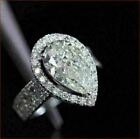 2.50 Ct Pear Cut Lab-Created Diamond Women's  14K In White Gold Finish Halo Ring