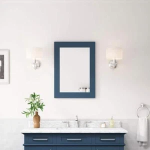 Home Decorators Bathroom Vanity Mirror 30" x 22" Framed Wall Mount Midnight Blue - Picture 1 of 7