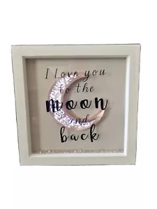 Framed Print artwork / l love you to the moon and back / personalised frames - Picture 1 of 3