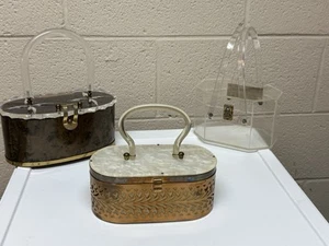 Lucite Vintage Purse Collection Total Of 3 - Picture 1 of 19