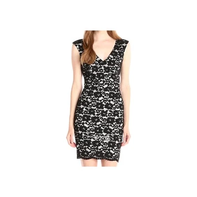 French Connection Dress Sz 8 Black Stretch Lace Wedding Cruise Party  - image 1 of 4