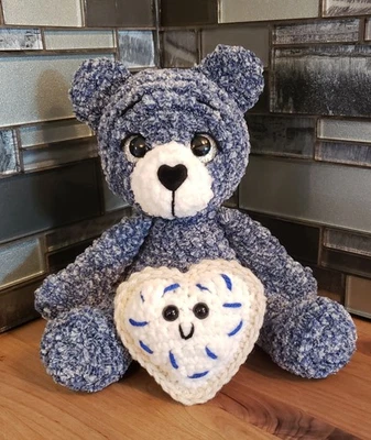 Oso de ganchillo y corazón Poptart hecho a mano amigurumi Get Well regalo chenilla 10"  Foto 1 de 4