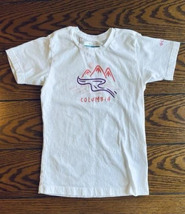Columbia White Graphic T-shirt Girls Size XS 6/6X - Picture 1 of 3