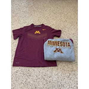 MN Gophers Minnesota Hoodie and Tshirt Boys Size Med - Picture 1 of 7