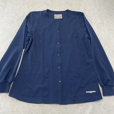 Skechers Stability 2 Pocket Crewneck Snap-Front Jacket Blue Size Large - Image 1 of 4