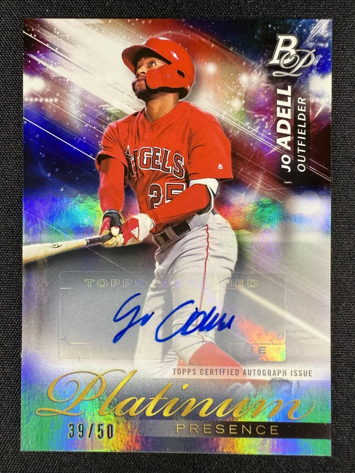 2018 Bowman Platinum #PP-2 Jo Adell Platinum Presence Autograph /50 - Image 1 of 2
