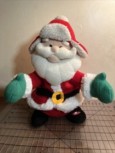 Vintage singender klatschender Weihnachtsmann mit Holzfällermütze singt, wenn du Weihnachten liebst - Bild 1 von 6