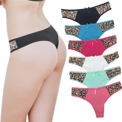 Lote de 3 5 10 piezas lindas tangas de algodón bragas calurosas ropa interior de todos los días tanga Foto 1 de 4