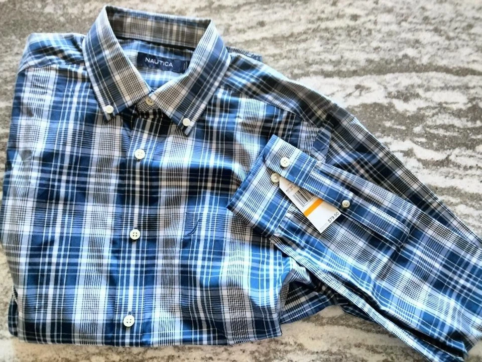 Nautica Mens Long Sleeve Nice Casual Shirt Medium 79.50 MINT FREE SHIPPING! - Image 1 of 1