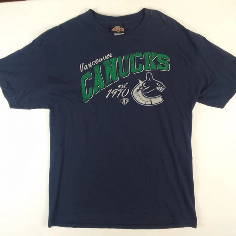 Vancouver Canucks T-shirt Men Size Large Old Time Hockey Retro Style Cover