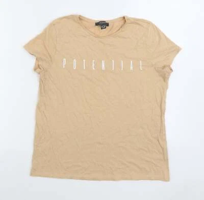 Primark Womens Orange 100% Cotton Basic T-Shirt Size 10 Round Neck - Potential - Image 1 of 4