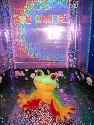 🦄Ganz / Webkinz "Tree Frog" Green Yellow Color Red Feet HM109 10" Plush! - Image 1 of 4