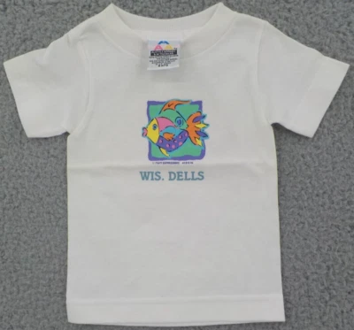 CAMISETA BLANCA NIÑO TALLA 6 MESES BRILLANTE SERIGRAFIADA PEZ WIS DELLLS TOP NUEVA SIN ETIQUETAS Foto 1 de 4