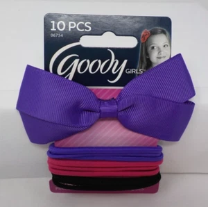 Goody Girls Salon Clip with Elastics 10 Pcs  Purple, Pink, & Black  **NEW** - Picture 1 of 2