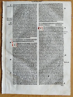 Genesis - Original Incunable Leaf Biblia latina Amerbach Basel - 1491 - Image 1 of 2