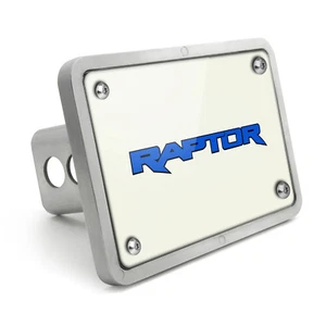 Ford Raptor 2015 UV Graphic White Plate Billet Aluminum 2 inch Tow Hitch Cover - Picture 1 of 1
