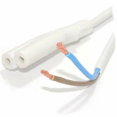 IEC C7 FIGURE 8 TYPE PLUG TO BARE OPEN ENDS AC CABLE REWIREABLE MAINS POWER LEAD - Image 1 of 3