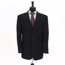 Jos. A. Bank 40R Black Sport Coat Blazer Jacket Solid 3B Wool