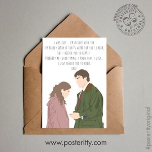 OFFICE Pam & Jim Ipod Love Quote Minimal Posteritty Funny Valentines Day Card