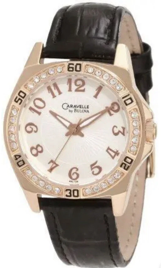 CARAVELLE by Bulova Women's 44L104 Rose Goldtone Crystal Watch