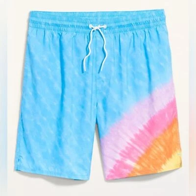 Traje de baño Old Navy para hombre arco iris tie dye talla 3XL NUEVO SIN ETIQUETAS azul multicolor playa Foto 1 de 4
