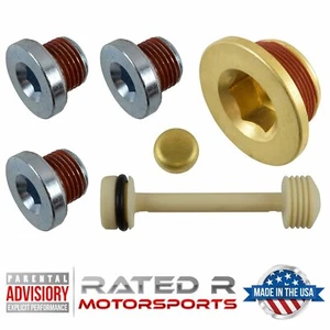 LS Engine Block Coolant Drain & Oil Galley Plugs Kit With Barbell Fits Gen 3 & 4 - Picture 1 of 1