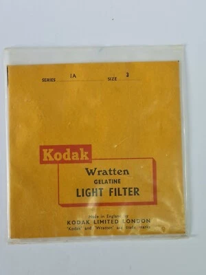 Kodak Wratten Vintage Gelatine Light Filter 100x100mm Series 1A Size 3, Sealed  - Image 1 of 4