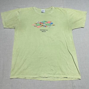 Vintage Huntington Beach Adult Shirt Size L Green Fish Made USA - Picture 1 of 7