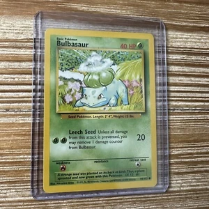Pokemon Card Bulbasaur 44/102 Base Set Unlimited WOTC MP - Picture 1 of 2