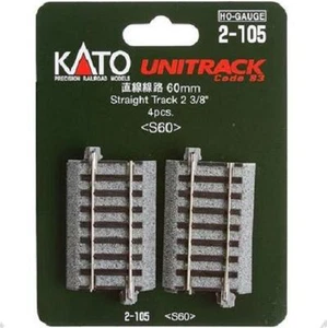 Kato 2-105 Rail Droit / Straight Track 60mm 4pcs - HO - Picture 1 of 1